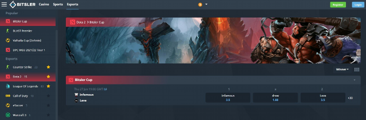 Bets dota 2